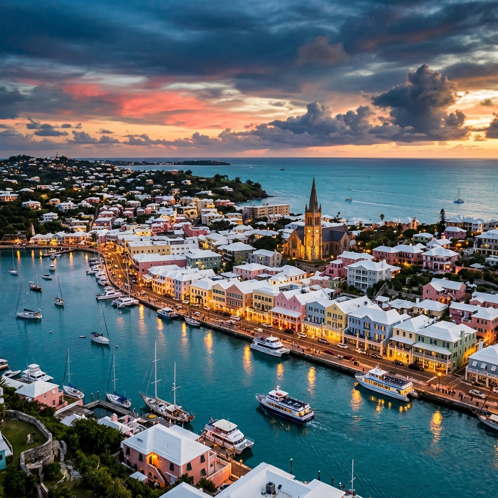 Hamilton, Bermuda harbour panorama