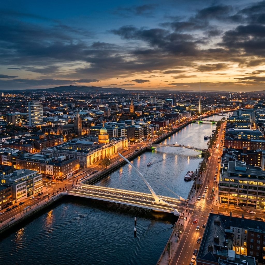 Dublin city skyline panorama