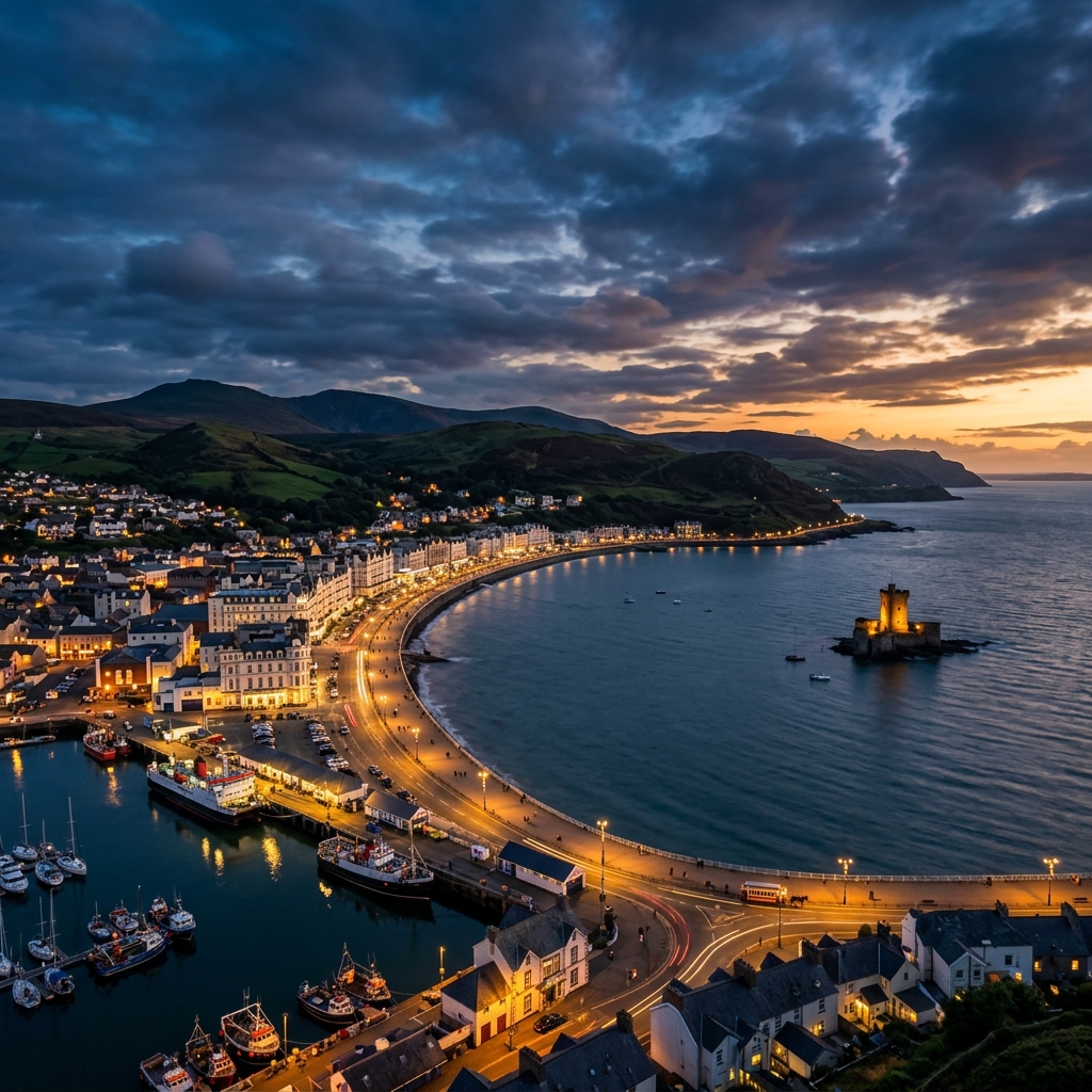 Douglas, Isle of Man coastline panorama