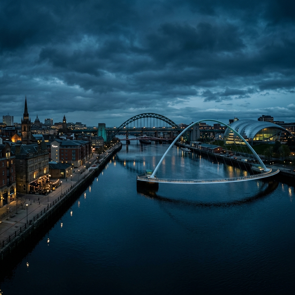 Newcastle upon Tyne skyline panorama