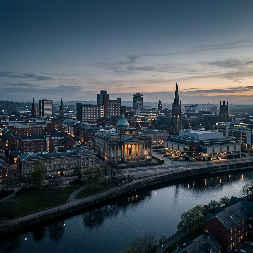 Preston skyline and polygraph test venue