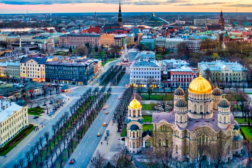 Riga city skyline — polygraph examinations conducted in Latvia by Dr Keith Ashcroft
