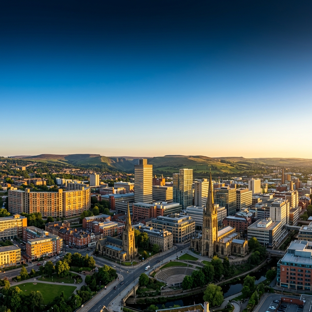 Sheffield skyline representing the areas covered by the Centre for Forensic Neuroscience lie detector and polygraph examination service across South Yorkshire