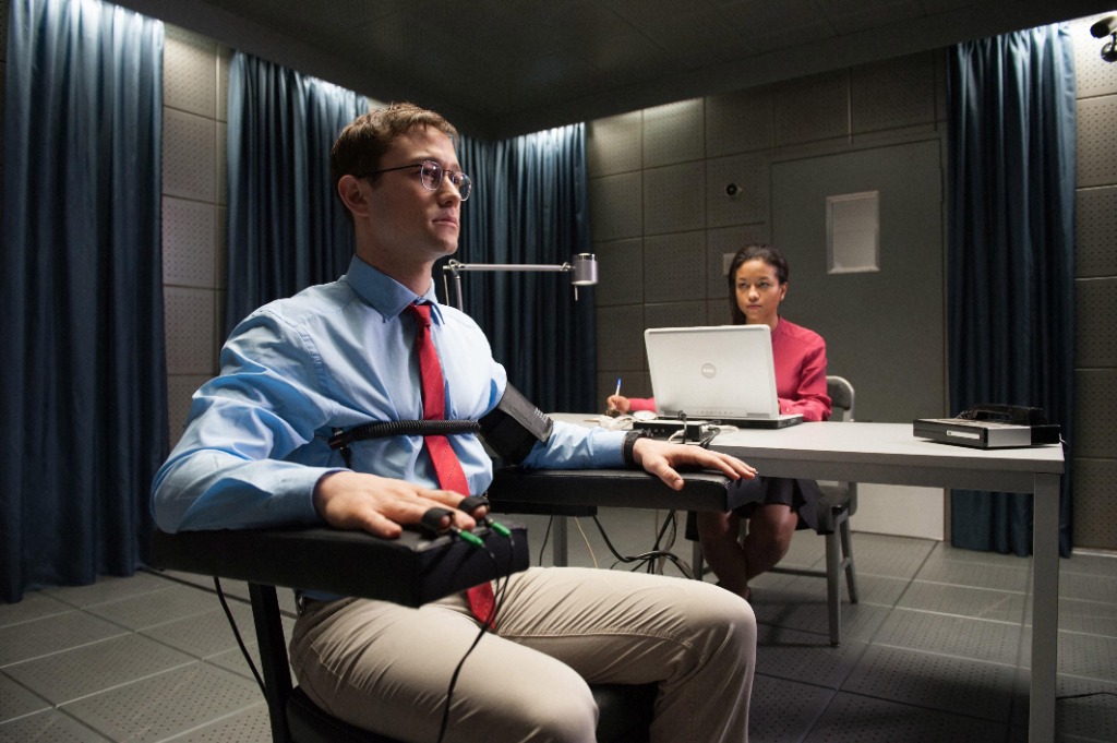Polygraph examination scene from Oliver Stone's Snowden (2016)