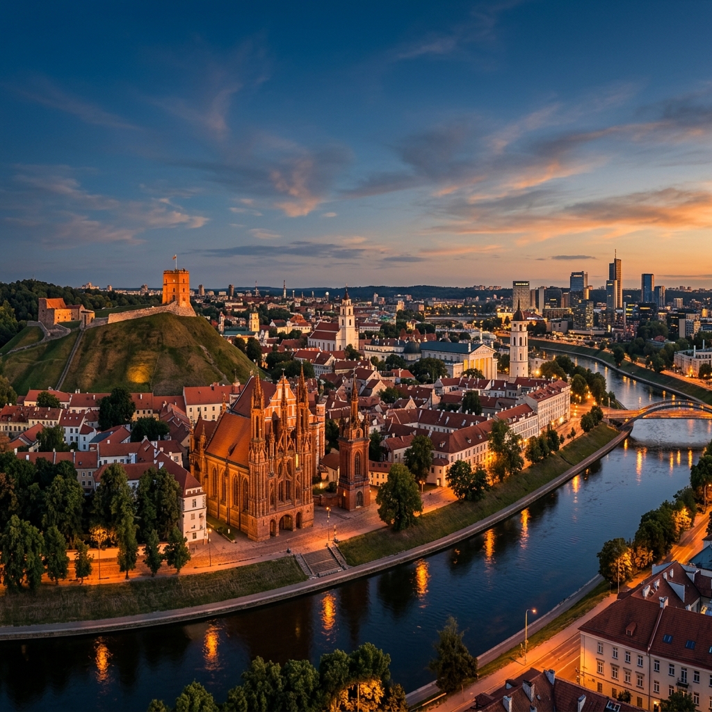 Vilnius city skyline — polygraph examinations conducted in Lithuania by Dr Keith Ashcroft